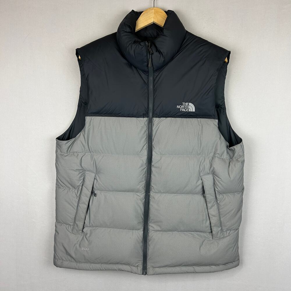 The North Face 700 Nuptse Down Puffer Vest Full Zip Gray NF0AC760 Men's Size L